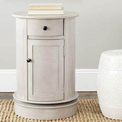 SAFAVIEH Furniture - Tabitha 1-Drawer Accent Table - Dark Cherry - Solid Wood - Farmhouse Storage Design - Ideal for Living Room, Entryway, 17.7"W x 17.7"D x 26"H - Fully Assembled (AMH5712D)