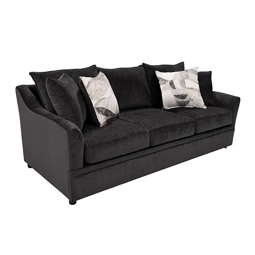 New Classic Furniture Sylvie Polyester Upholstered Sofa in Dark Gray