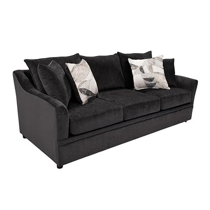 New Classic Furniture Sylvie Polyester Upholstered Sofa in Dark Gray
