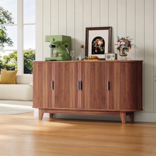 54.3" Sideboard Buffet Cabinet with Storage, Modern Fluted Sideboard Cabinet, view 4