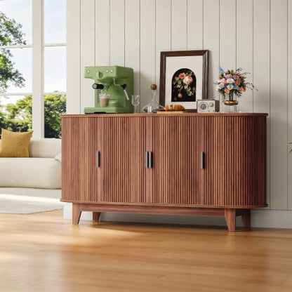 54.3" Sideboard Buffet Cabinet with Storage, Modern Fluted Sideboard Cabinet, view 4
