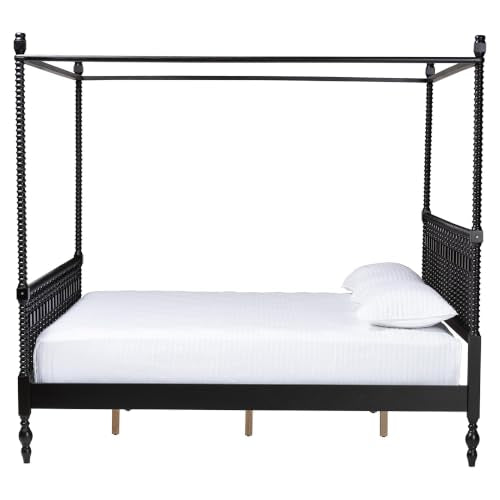 Callison Spindle Canopy Bed Frame with Headboard Black King, view 5