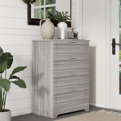 Farmhouse Dresser for Bedroom, 37’’ Tall Wood Chest of Drawers, Wash Grey, view 5