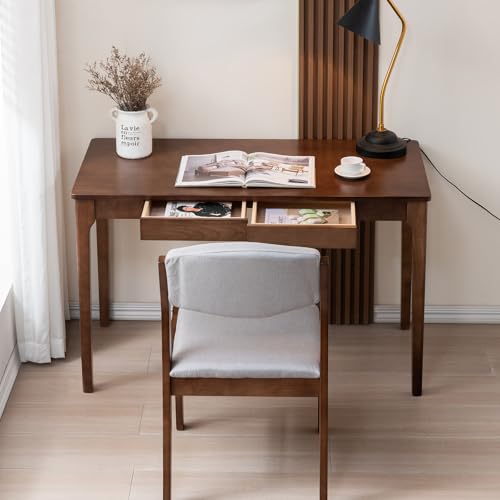 Solid Wood Desk with Drawers, Home Office Desk for Small Spaces, view 3