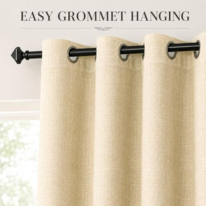 Champagne Chenille Curtains for Living Room, 52 x 84, 2 Panels