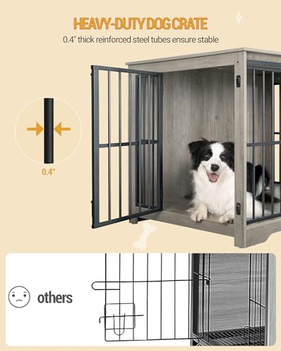 44.1" XL Dog Crate Furniture Indoor Dog Kennel with Barn Door, view 7