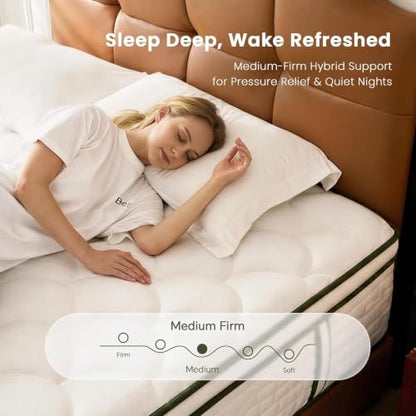 Queen Mattress, 12-Inch Hybrid Memory Foam Mattress, Medium Firm, view 7