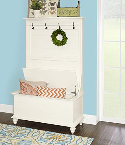 Powell Furniture Hall Tree, White, 40.1/2" x 18" x 64"