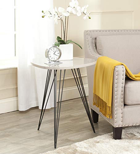 Safavieh Home Collection Wolcott Mid-Century Modern Taupe and Black Side Table