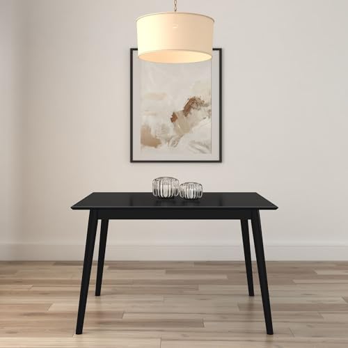 Mid Century Modern 48 Inch Dining Table, Black, view 5