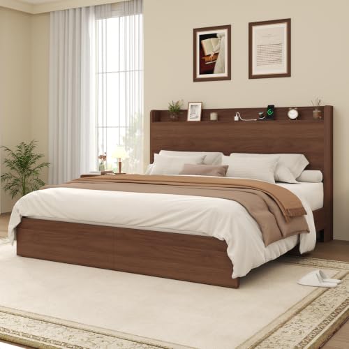 Full Size Bed Frame with Storage Headboard & 2 Drawers, view 4