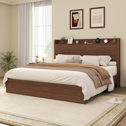 Full Size Bed Frame with Storage Headboard & 2 Drawers, view 4