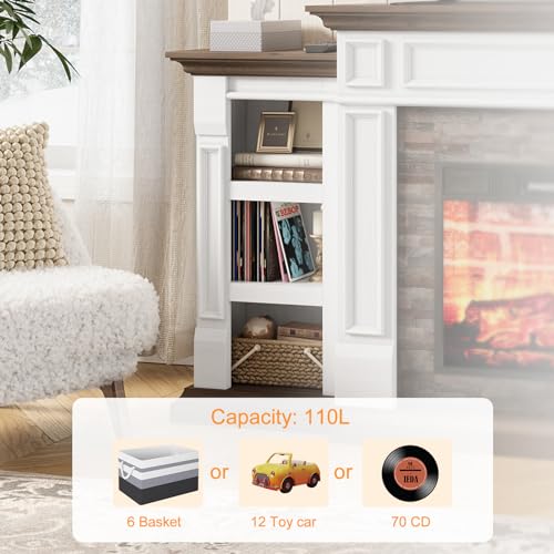 72" Electric Fireplace with Mantel, Fireplace TV Stand for TVs Up to 80 Inch, view 8
