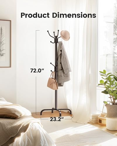 Coat Rack with 14 Hooks, Freestanding Coat Rack Stand for Entryway, Hallway, view 7