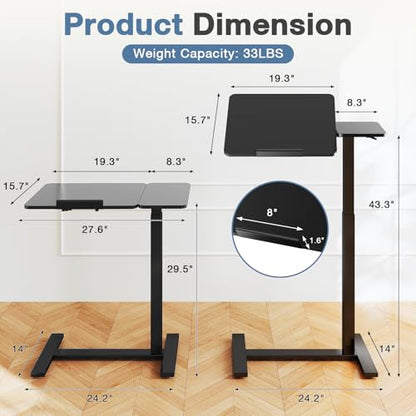 Standing Desk with Wheels, Rolling Desk, Laptop Table, view 6