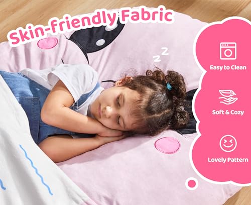 Bean Bag Chair Floor Bean Bag for Kids Playroom Living Room Pink | Cute Animal bean bag chair Floor Cushion Mat Seating Washable Removable Cover Dolphin Reading Gaming Chair Bedroom Classroom