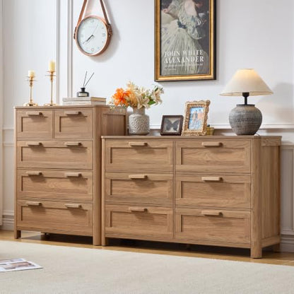 Farmhouse 6 Drawer Dresser for Bedroom, Brown, view 7