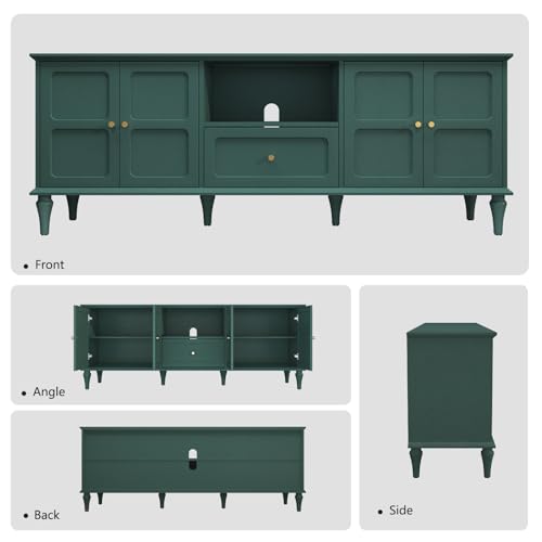 67" Mid-Century Modern TV Stand for TVs Up to 75 Inches, Green, view 3