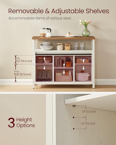 Buffet Cabinet, Coffee Bar with 2 Sliding Barn Doors, view 5