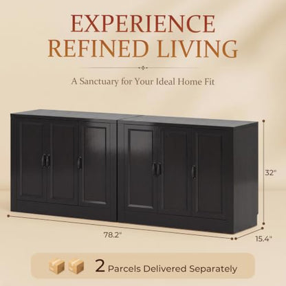 78" Modular Buffet Sideboard Cabinet Set of 2, view 3