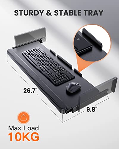 Electric Standing Desk with Full Size Keyboard Tray, Adjustable Height Sit Stand Up Desk, Home Office Desk Computer Workstation, 48x24 Inches, Black