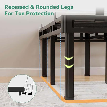 Rounded Leg Cal King Bed Frame with Double Layer Design, view 6