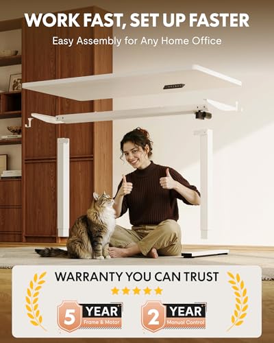 FLEXISPOT EN1 48"x24" One-Piece Standing Desk, White, view 6