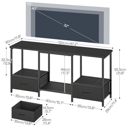 LED TV Stand with Storage, LED Entertainment Center with Open Shelves and Drawer, view 4