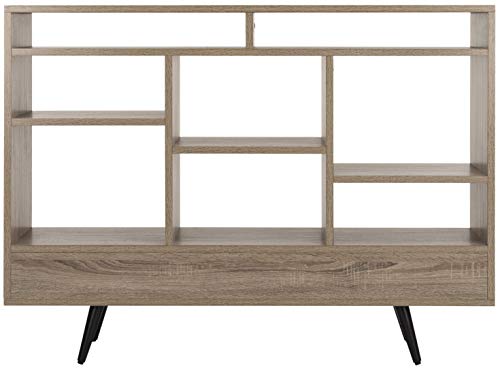 Safavieh Home Collection Marina Retro Mid Century Wood Etagere, Oak and Black