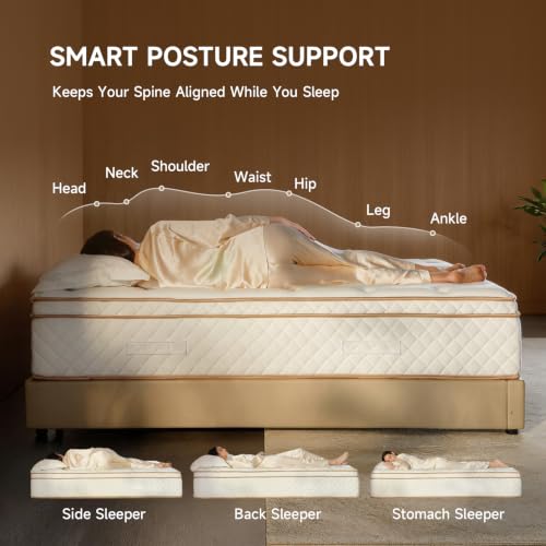 Queen Mattress 12 Inch Hybrid Bedroom Mattress, view 4
