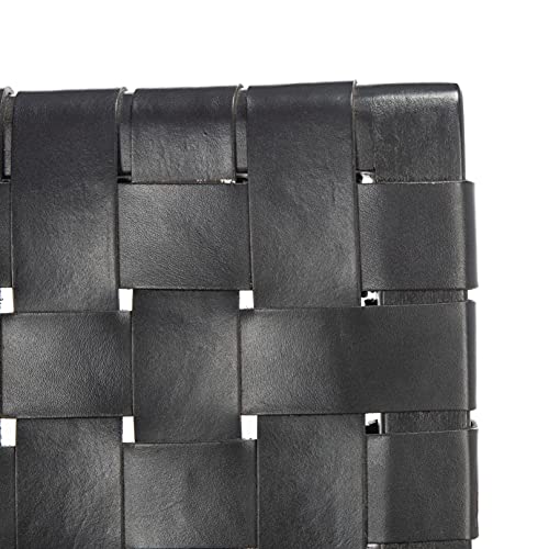 SAFAVIEH Home Collection Cire Black Leather Living Room Accent Dining Chair (Fully Assembled) DCH4004A