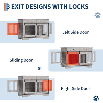 47" Dog Crate Furniture for 2 Dogs, view 6