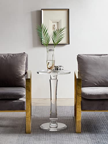 Clear Acrylic End Table,Drink Table,for Office, Living Room and Bedroom, 15x15 inch，25.2 inch High