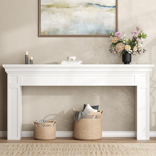 63" Long Console Tables for Entryway, Modern Rectangular Sofa Table Behind the Couch, Narrow Long Entry Accent Table for Living Room, Entrance, Hallway, Foyer (White)