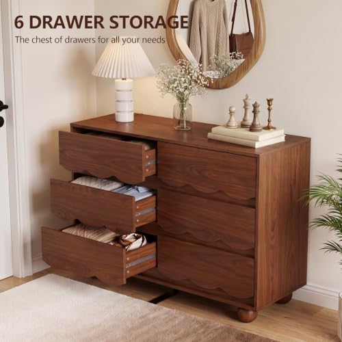 6 Drawer Dresser for Bedroom, view 7