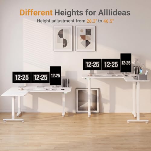 63''*55'' L Shaped Standing Desk Adjustable Height, White, view 6