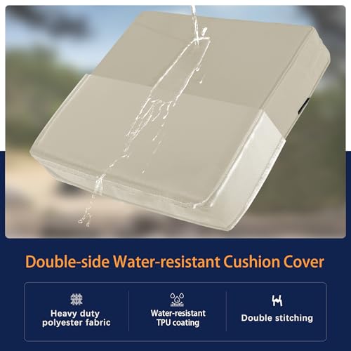 Outdoor Seat Cushion Set 24 x 24 Inch Water-Resistant & Fade-Resistant Patio Furniture Cushions with Removable Cover Deep Seat & Back Cushion with Tie Straps for Chair Sofa