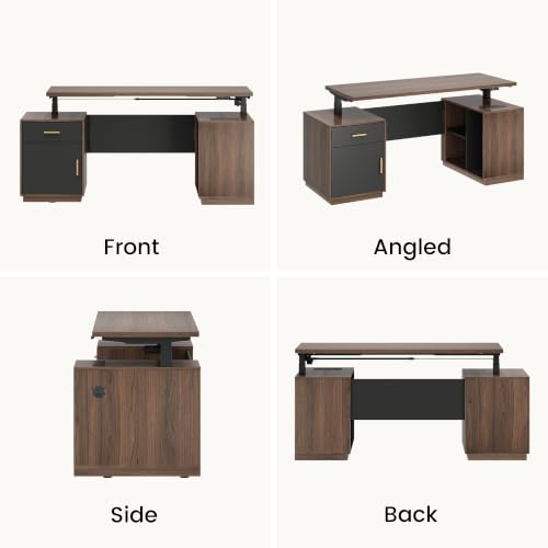 59" Electric Executive Standing Desk with Drawer & CPU Storage, view 8