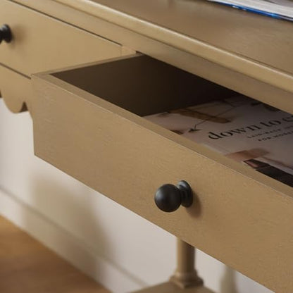 SAFAVIEH Furniture, Haven 2-Drawer Writing Desk, Desert Brown, Solid Wood, view 5