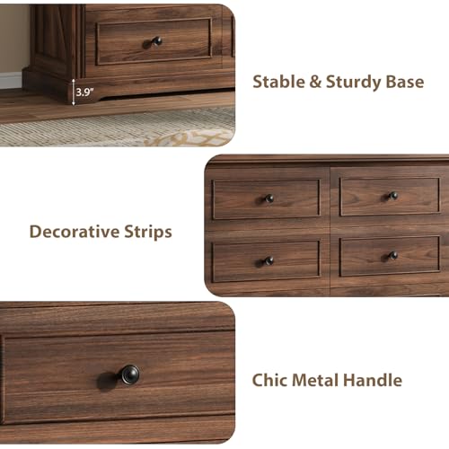 Farmhouse 6 Drawer Dresser for Bedroom, view 6