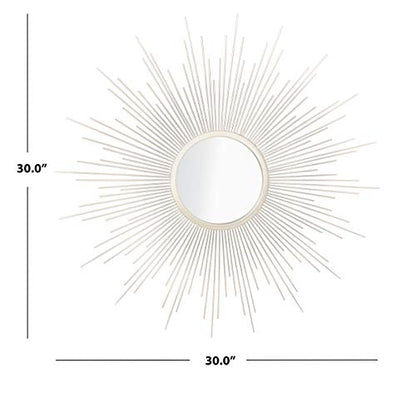 Safavieh Home Collection Alves 30-inch Champagne Sunburst Round Mirror