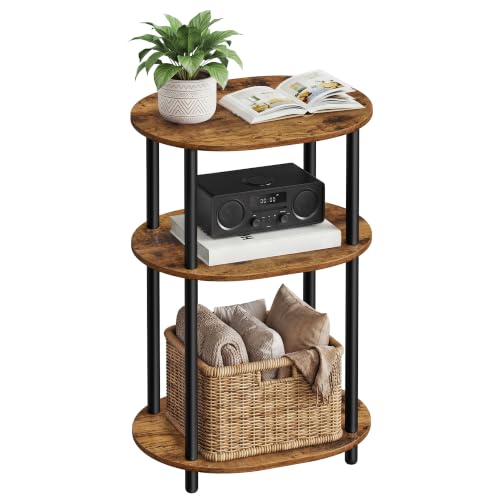 Side Table, Small End Table, Tall Nightstand, Steel Frame, view 3