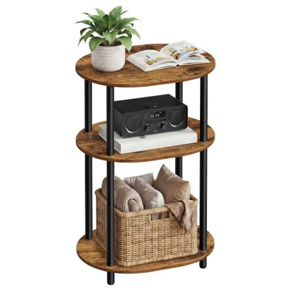 Side Table, Small End Table, Tall Nightstand, Steel Frame, view 3