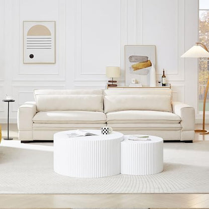 Mid-Century 104.72" Sofa Couch Modern Upholstered Couch for Living Room,Bedroom,Apartment,Office,Home,Beige
