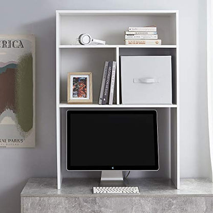 Yak About It® Extra Depth Cube Dorm Desk Bookshelf - White, view 3