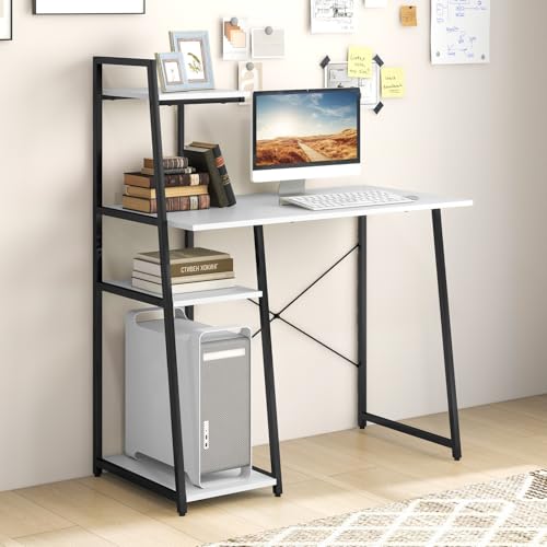 Computer Desk with 4-Tier Storage Shelves, view 3