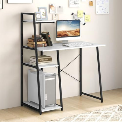 Computer Desk with 4-Tier Storage Shelves, view 3