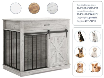37.8" W Dog Crate Furniture for Small/Medium Dogs, view 3