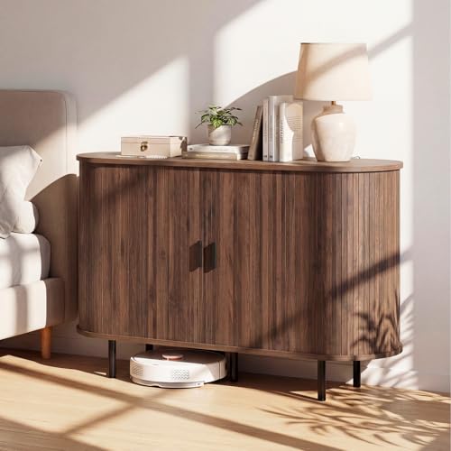 47'' Fluted Sideboard Buffet Cabinet with Tambour Sliding Doors, view 8