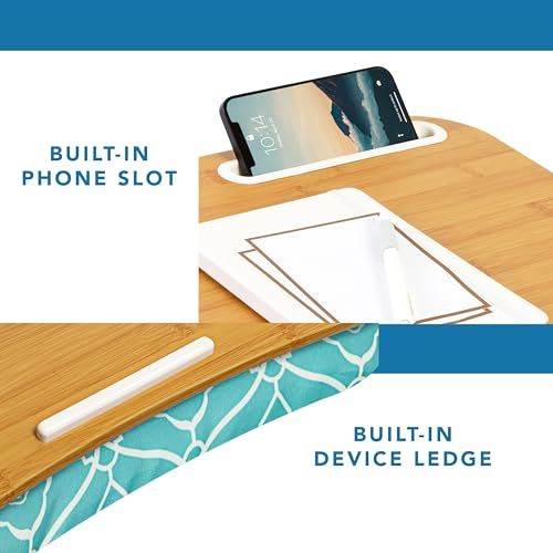 Designer Lap Desk – Aqua Trellis, Fits 15.6” Laptops, view 6